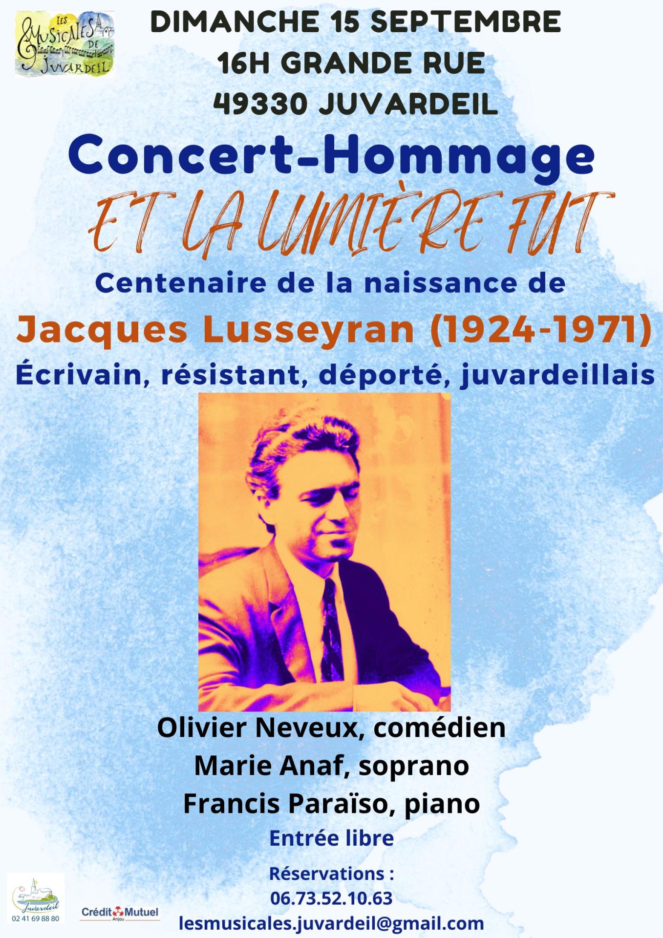 Affiche concert hommage jacques lusseyran